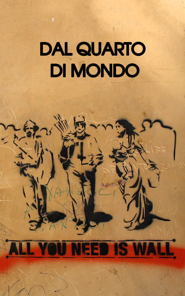 Graffiti stilizzato del Quarto stato di Pellizza da Volpedo (fotografato da Bruno di Roma)